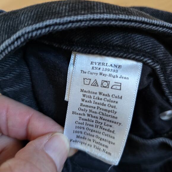 Everlane The Curvy Way High Jean Black Size 26 Ankle High Waisted Organic Cotton - Picture 7 of 10